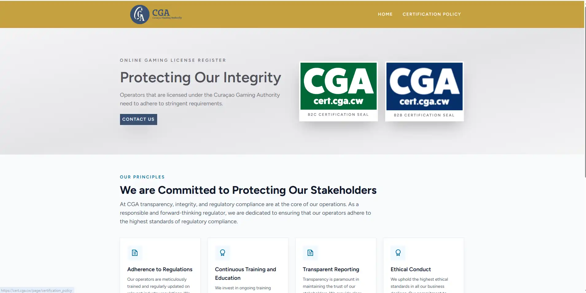Curaçao Gaming Authority certifikát pre chexx.bet a Continent Gaming N.V.